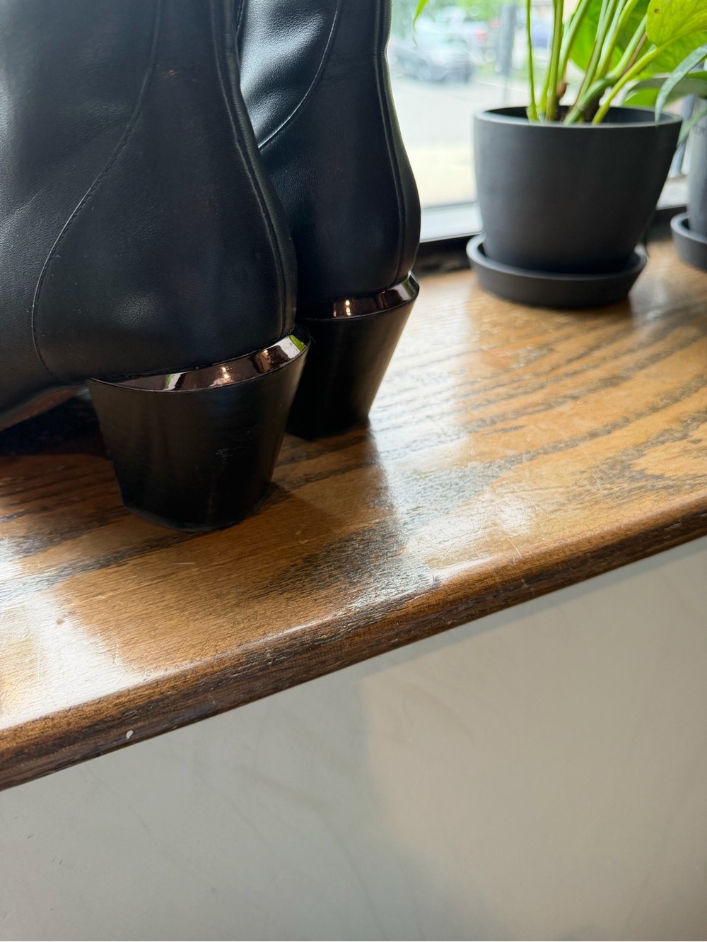 Paolo Black Pointed Toe Ankle Booties with Side Zip - Picture 2 of 3